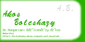 akos bolcshazy business card